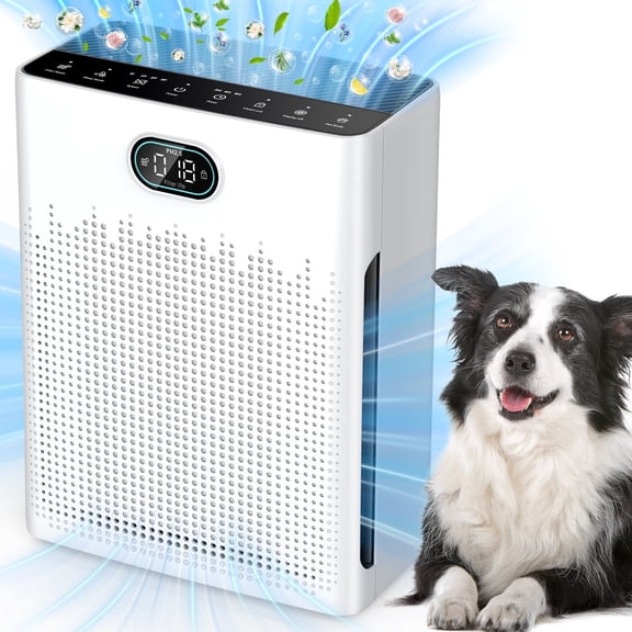 Air Purifiers for Bedroom Large Room Up to 2200 Ft², HEPA Air Purifier with Washable Pre-filter, Pet Mode, PM 2.5 Air Quality Monitor, for Pets Hair, Dust(PR3)