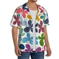 thumbnail image 2 of Gukieu Colorful Butterflies Print Men's Short-sleeved Shirts, Button-down Pocket Shirts, T-shirts, Beach Vacation Travel Summer Clothing-, 2 of 5
