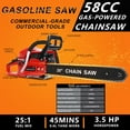 thumbnail image 5 of YNCE 58CC Gas Chainsaw 20 Inch Bar - 3HP 2-Cycle Gas Chain Saw with Easy Start, Anti-Vibration for Forest Logging, Wood, Orchards and Ranches Cutting Use, 5 of 7
