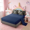 thumbnail image 3 of Erosebridal Unicorn Girls 7pcs Bedding Comforter Set,Rustic Botanical Flower Vintage Floral Queen Bedding Sets For Kids,Reversible Navy Blue, 3 of 7