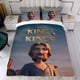 thumbnail image 4 of EL REY DE REYES Conjunto de sábanas temático, trío de piezas, cómodo y amigable con la piel, diseño único, regalo de decoración para el hogar para familiares, amigos y fans, 90 cm * 190 cm, 4 of 6