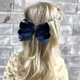 thumbnail image 5 of 2PCS 6" Big Hand-made Grosgrain Ribbon Solid Color Hair Bows Alligator Clips Hair Accessories for Little Teen Toddler Girls Kids, 5 of 6
