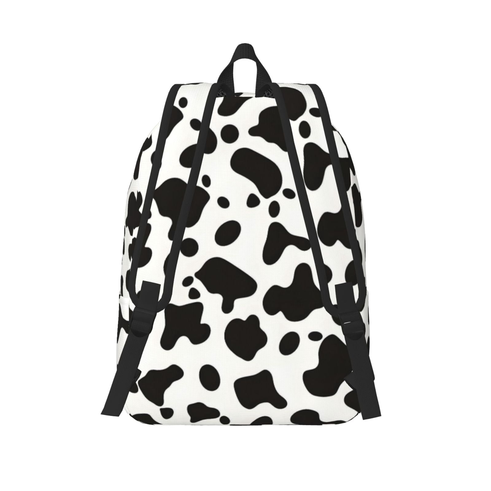 Casual Canvas Backpack Without Interlayer Large Capacity Stick Bag Design For Outdoor Shopping Office Outdoor Sports Simple Cow Print Pattern, Vector Art Style_3 Medium