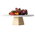 thumbnail image 3 of Home Basics 12in Marble Food Display Riser One Size White, 3 of 6