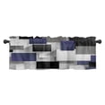 thumbnail image 1 of Cenefa de cortina Warkul con diseño geométrico enrejado, moderna, negra y gris, para cocina, suave, sedosa y elegante, para decoración de ventanas., 1 of 8