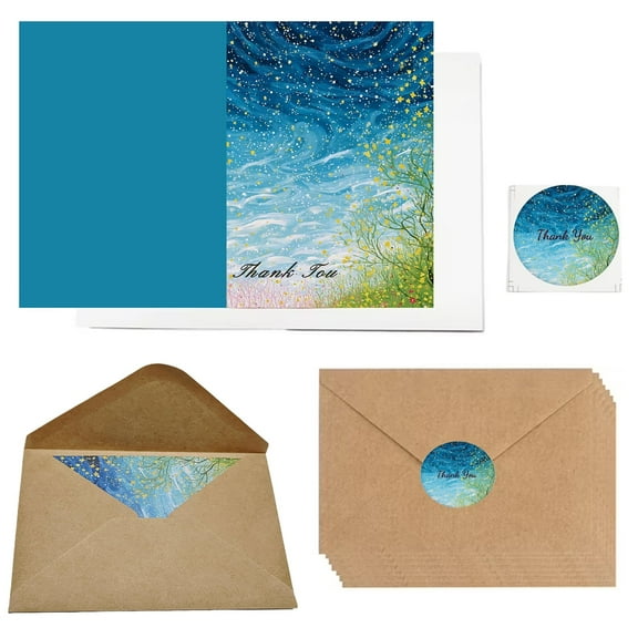 20 Pcs 300GSM Thank You Cards with Envelopes and Stickers | Baby Shower & Wedding Thank You Cards | Thank You Notes & Cards for Teacher, Graduation, Business, funeral, Holiday, and Christmas