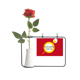 thumbnail image 1 of Tontos elogió a jugado hermosa Botella de decoración de jarrones colgantes de flores rosas artificiales, 1 of 3