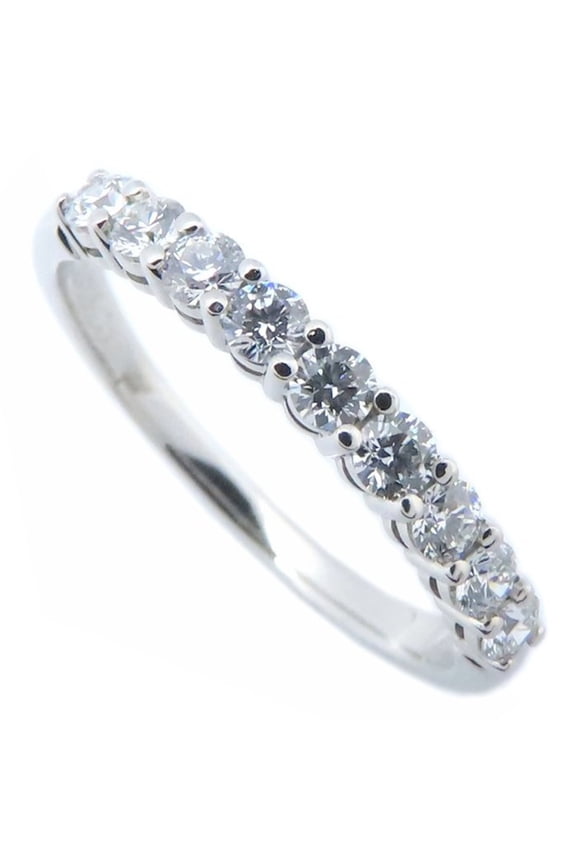 Pre-Owned TIFFANY & Co. Tiffany Forever Band Ring with Half Circle Diamond, Pt950, Women's,...