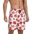 thumbnail image 2 of Balery Realistic Maple Leaf Pantalones cortos de pijama de punto de algodón para hombre con cinturilla y bolsillos-3X-Large, 2 of 6