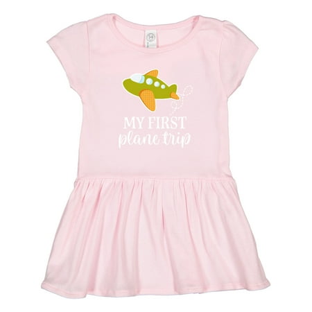 

Inktastic My First Plane Trip Airplane Travel Gift Toddler Girl Dress