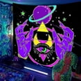 thumbnail image 1 of Tapiz de calavera psicodélica luminosa fluorescente con diseño de calavera para decoración del hogar, tapiz decorativo para fiestas, 1 of 6