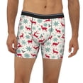thumbnail image 2 of Xecao Vintage Christmas Reindeer Print Boxer Briefs for Men's Stretch Moisture-Wicking Underwear, Mid-Rise Classics breathable fabric, 2 of 7
