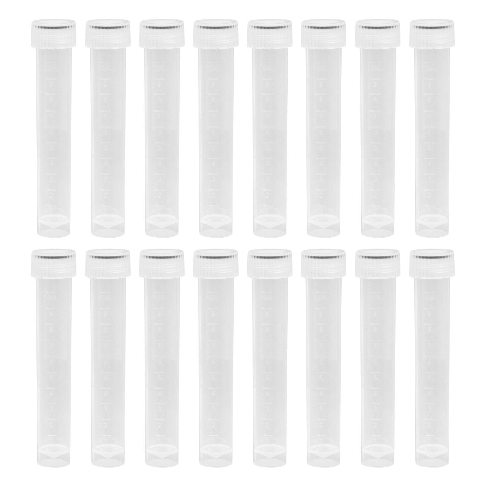 NUOLUX 30 Pcs Plastic Test Tubes with Lids Clear Plastic Vials Sample Tubes for Craft