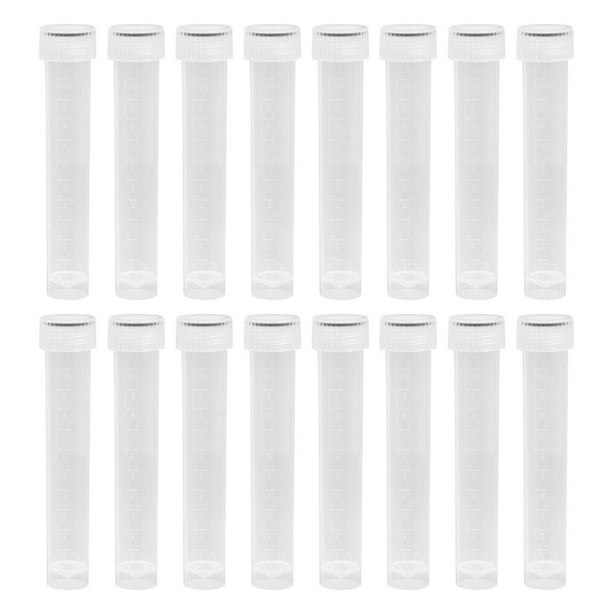 NUOLUX 30 Pcs Plastic Test Tubes with Lids Clear Plastic Vials Sample