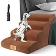 thumbnail image 1 of Topmart High Density Foam Dog Steps 4 Tiers,Extra Wide Deep Pet Steps,Non-Slip Pet Stairs,Dog Ramp for Bed,Soft Foam Dog Ladder,Best for Older Dogs Injured,Older Pets,Cats with Joint Pain,Color Brown, 1 of 4