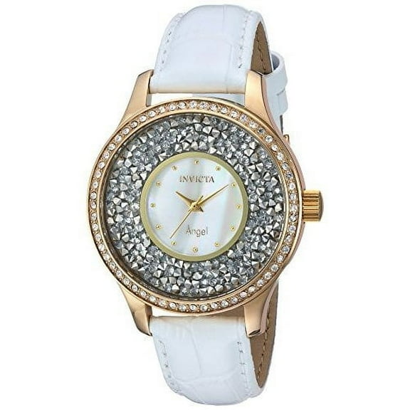 Invicta Women's Angel' Quartz Stainless Steel and Leather Casual Watch 24589