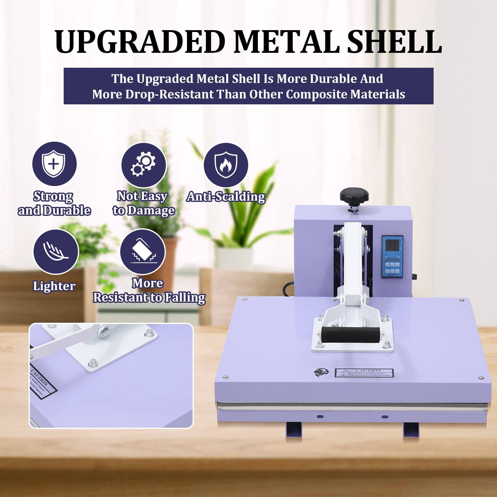 Accreate Digital Heat Press Machine for T-Shirts, Fast-Heating Sublimation Printer with High Pressure and Large Work Surface for Apparel, Canvas, Tote Bags, and Pillows