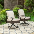 thumbnail image 5 of Summit Living Outdoor Patio Swivel Dining Chairs Set of 2 with Cushions, Wicker Outdoor Lounge Chair, Black & Beige, 5 of 9