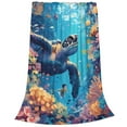 thumbnail image 2 of Sikiie Colorful Underwater Plant Turtle Ultra-Soft Micro flannel Blanket Luxury All Seasons Warm Blanket for Bedding Sofa and Travel (4 sizes)-80"x60", 2 of 7