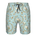 thumbnail image 3 of Balery Cute Honeybees Traje de Baño Estilo Hawaiano para Hombre, Shorts de Secado Rápido con Bolsillos-Medium, 3 of 6