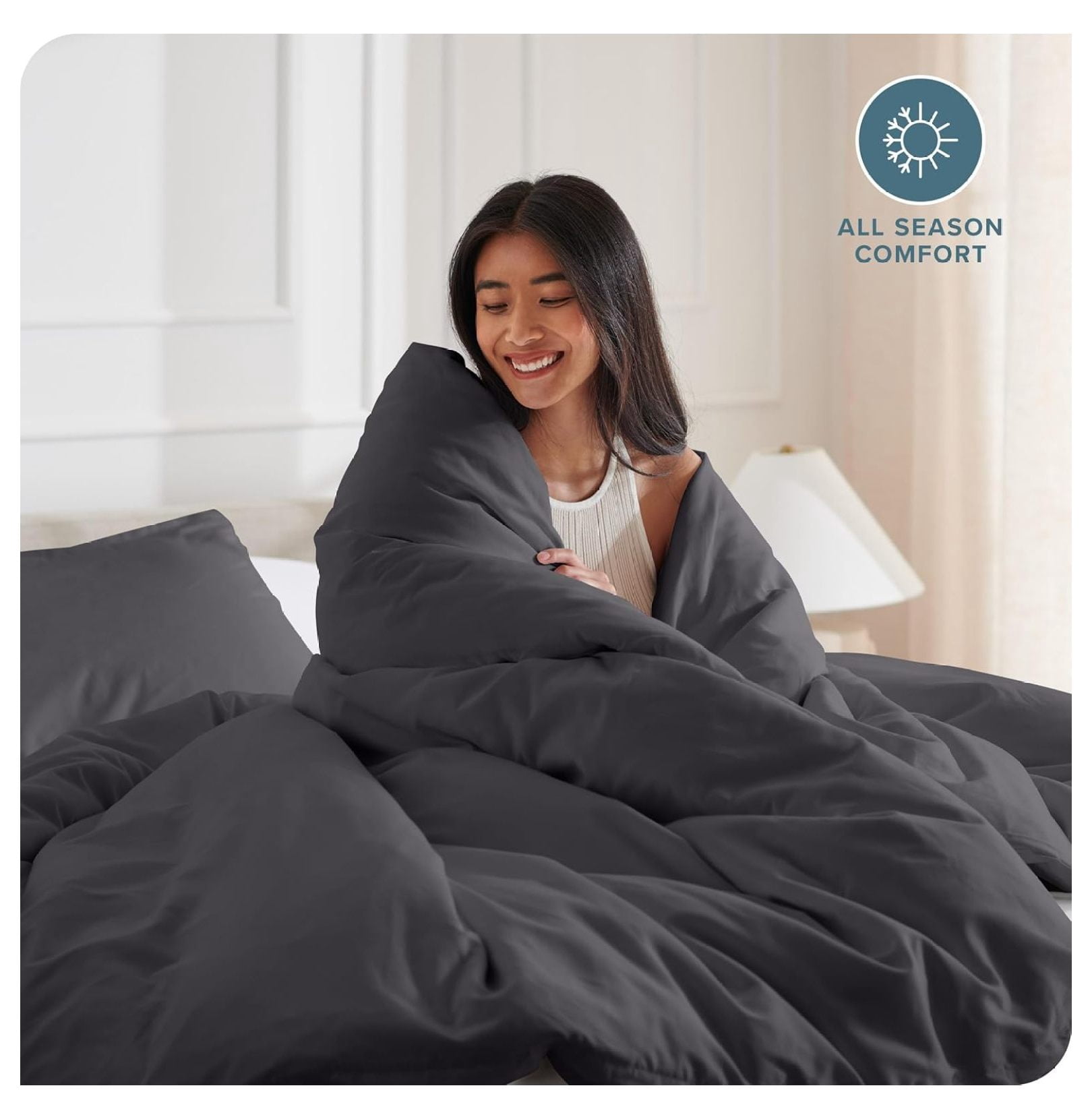 Bedding Duvet Cover Oversized Queen - Premium 1800 Super Soft Collection - Lightweight, Cooling - Soft Breathable Bedding Duvet Cover (Oversized Queen, Forged Iron Grey)
