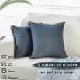thumbnail image 4 of 3S Brother's Solid Color Cushion Cover Velvet Look Home Décor Throw Pillow Case with Invisible Zipper Set of 2 Pieces for Chair Couch Bedroom & Livingroom Décor Pillowcase - Sky Blue 18"x18" Each, 4 of 9