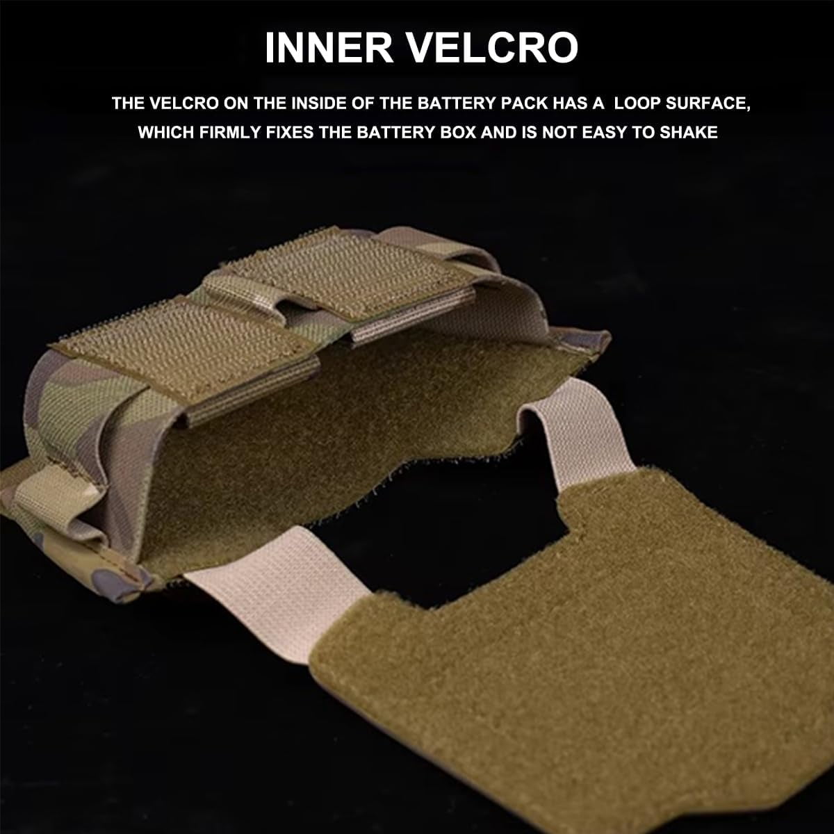ABCISI Tactical Helmet Battery Pouch, Counterweight Pouch, Helmet Battery Pack Balance Weight Bag with Hook&Loop, Tactical Helmet Accessories, Green Camouflage