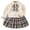 Beige-t8n, variant on Mnyotv Girls Two Piece Matching Sets Back to School Outfits Long Sleeve Bow Sweaters and Uniform Skirts Size 6-7Years