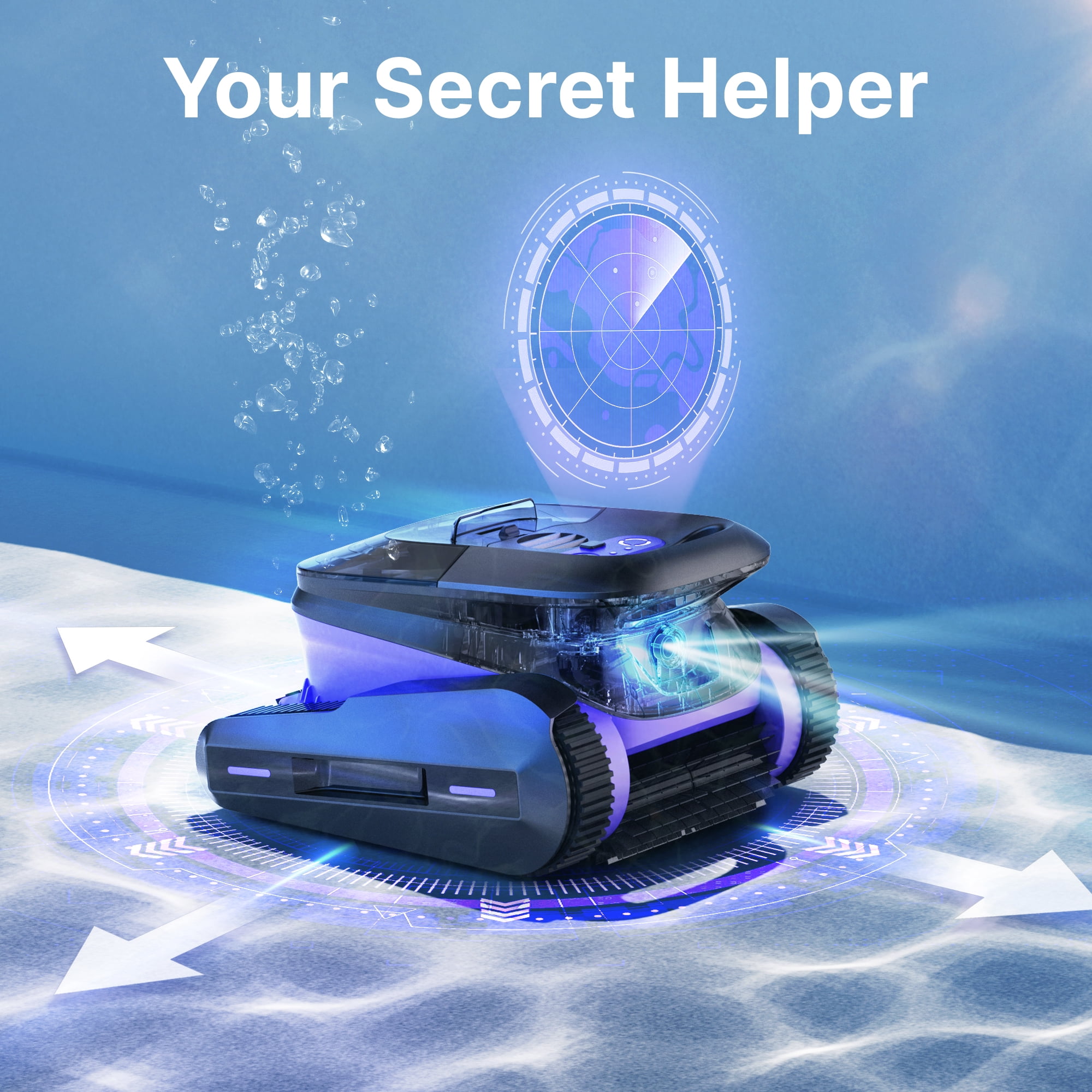 Niya Sonar 50 Cordless Robotic Vacuum Pool Cleaner from The creators of Dolphin, up to 40 FT in Length, Scrubber Brush with Waterline Cleaning