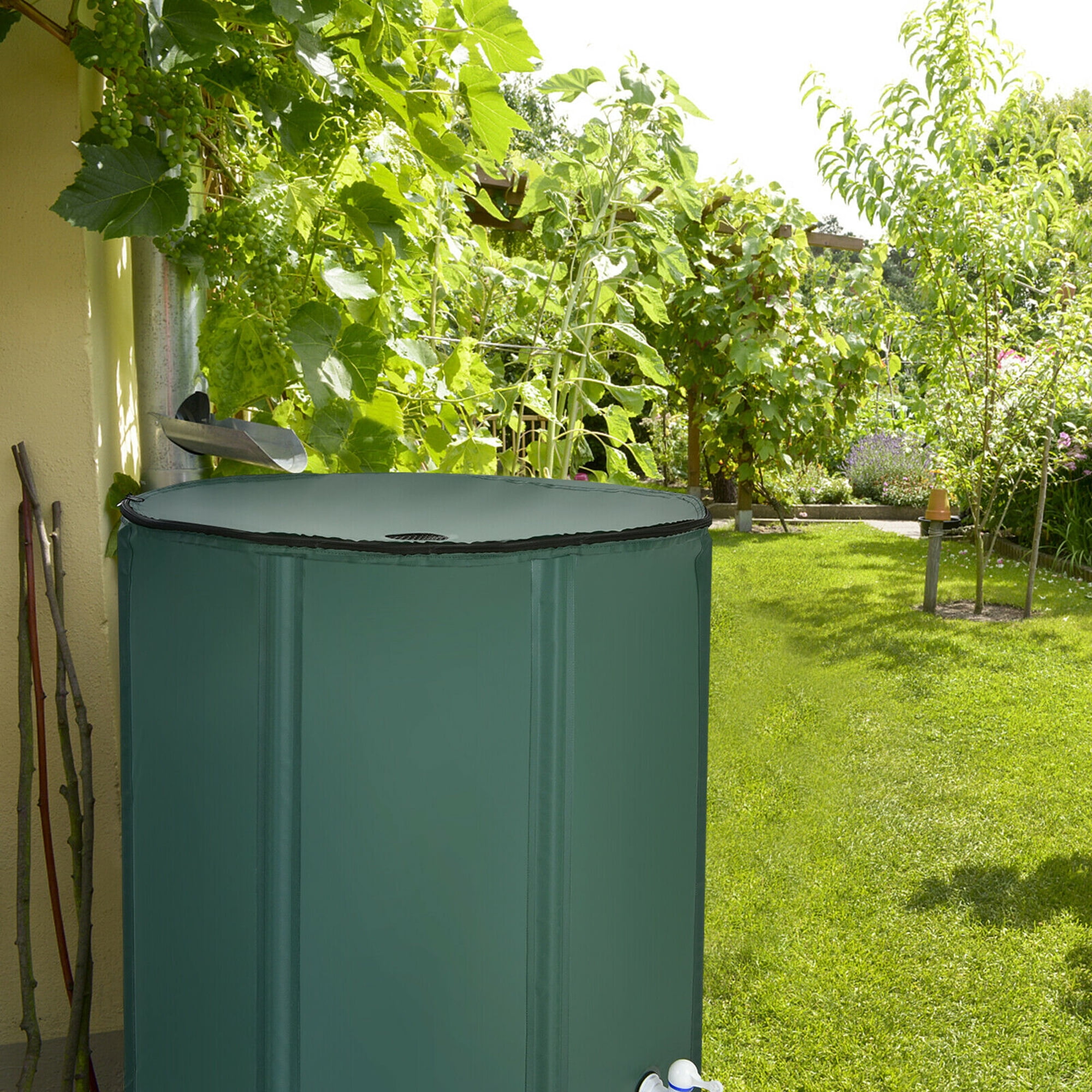 Gymax 100 Gallon Portable Rain Barrel Water Collector CollapsibleTank w /Spigot Filter