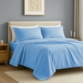 thumbnail image 3 of IR Imperial Rooms 4 Piece 1800 Series Deep Pocket 16 Inch Microfiber Bed Sheet Set for Adults, Light Blue King Size, 3 of 8