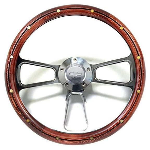 1975 -1980 Chevrolet Monte Carlo Real Wood & Billet Steering Wheel & Adapter Kit