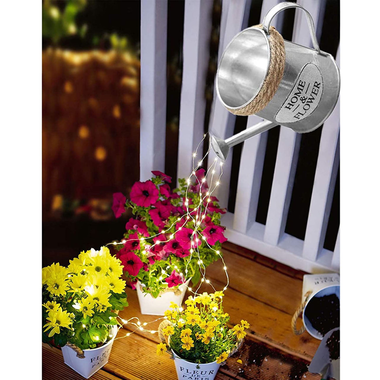 Starry Sky Shower Garden Art Light Decoration LED Watering Can Party