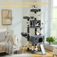 thumbnail image 6 of PAWZ Road 64" Cat Tree Large Cat Tower Condo Multi-Level Cat Scratching Post Tower for All Indoor Cats, Dark Gray, 6 of 11