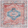 thumbnail image 2 of SAFAVIEH Arizona Liam Medallion Machine Washable Area Rug, Red/Blue, 6' x 6' Square, 2 of 13