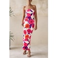thumbnail image 4 of Vestido largo PRETTYGARDEN para mujer, verano 2025, floral, blanco, 4 of 9