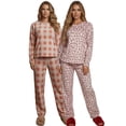 thumbnail image 1 of Set De 2 Pijamas Afelpadas Mujer Unitalla Polar Pantalón Sudadera Ropa Invierno, 1 of 5