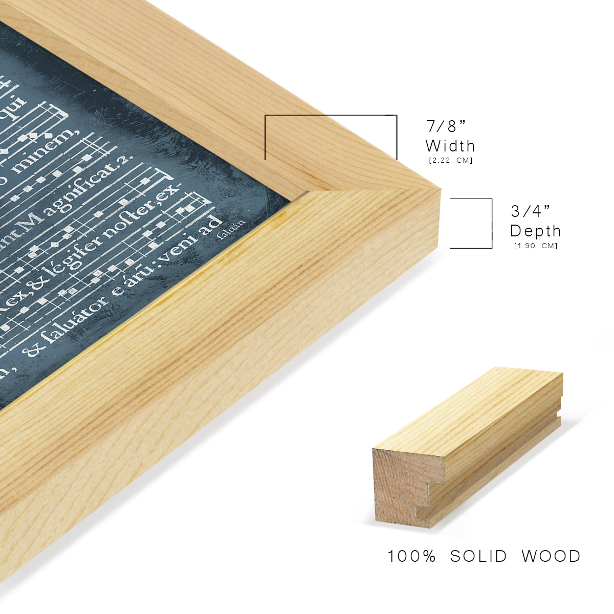 Graphic Songbook IV -Framed Print w/glass-Natural Wood