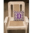 thumbnail image 2 of Letter D Chevron Purple and Gold Fabric Decorative Pillow, 2 of 2