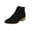 Black, variant on Fesfesfes Boots for Women Winter Flock Boots Chunky Heel Middle Heel Pointed Toe Side Zipper Short Boots 6.5(38)