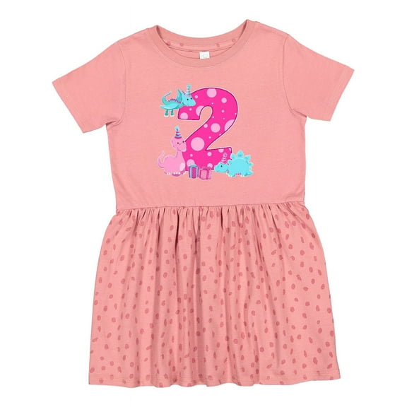 Inktastic Dinosaur Party-second Birthday Girls Toddler Dress