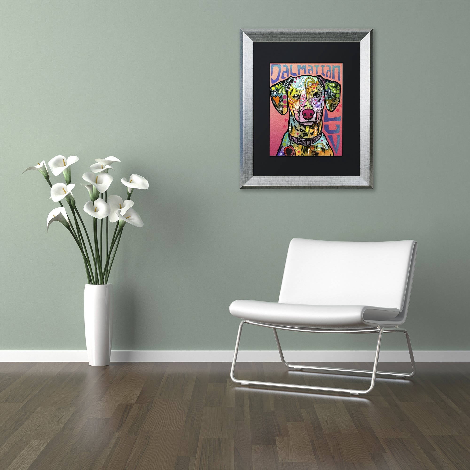 Trademark Fine Art 'Dalmatian Luv' Canvas Art by Dean Russo, Black Matte, Silver Frame
