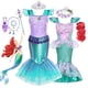 thumbnail image 2 of 2023 vestido de sirenita para niñas, disfraz de princesa Ariel de Disney, vestido con volantes de encaje, disfraz de fiesta de cumpleaños de Halloween para niños, traje 4T (etiqueta 120) Gao Jinjia LED, 2 of 2