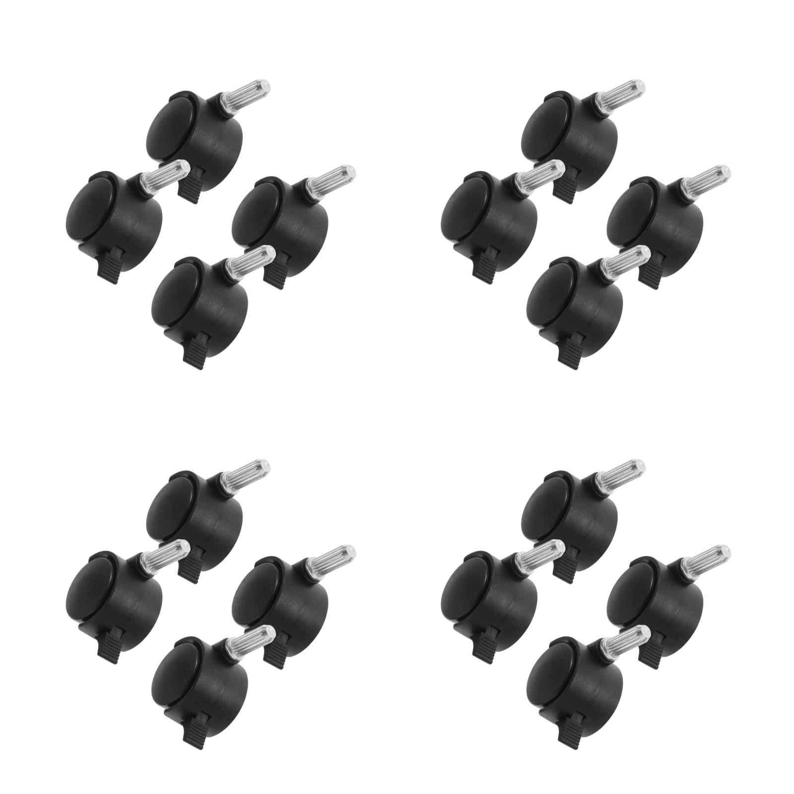 ADDHAT  PU Swivel Caster Wheels with Locking Brakes for Chair Use Black Heavy Duty