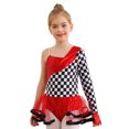thumbnail image 1 of YiZYiF Race Car Driver Tutu Dress For Girls Long Sleeve Checkered Racer Jumpsuit Racing Unitard Red 6, 1 of 7