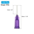 thumbnail image 2 of 21 agujas de dispensación, 102 piezas de agujas de punta roma de 1/2 pulgada con jeringas de bloqueo Luer para rellenar tintas líquidas, adhesivos, aceites, morado, 2 of 7