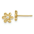 thumbnail image 1 of 14K Yellow Gold Madi K CZ Children's Flower Post Earrings, 1 of 2