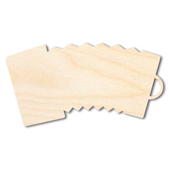 Unfinished Wood Accordian Shape | DIY Craft Cutout 4" / 1/2"