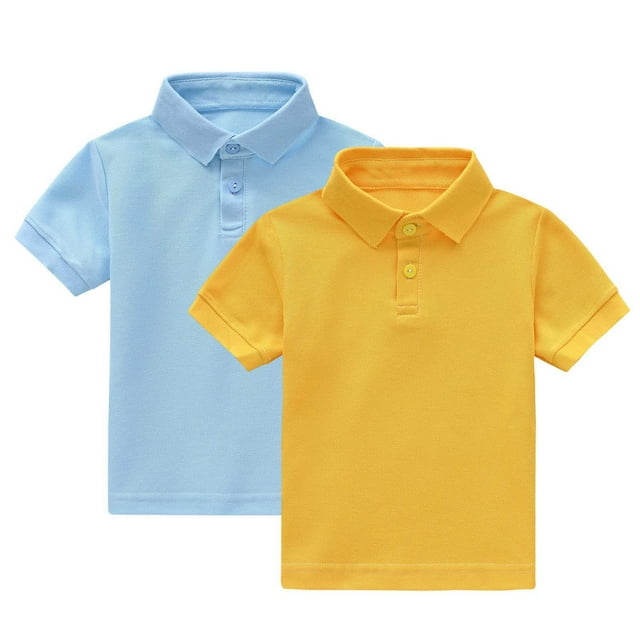 Zpanxa Chemise Boutonnée pour Garçons Été Décontractée Couleur Unie Manches Courtes Col Rond Chemise Lot de 2 avec Nylon Spandex 1 An