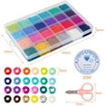 thumbnail image 2 of 3mm Glass Seed Beads 24 Colors Small Bead Kit Bracelet Beads with 24 Compartment Plastic Storage Box for Jewelry Making, 2 of 5